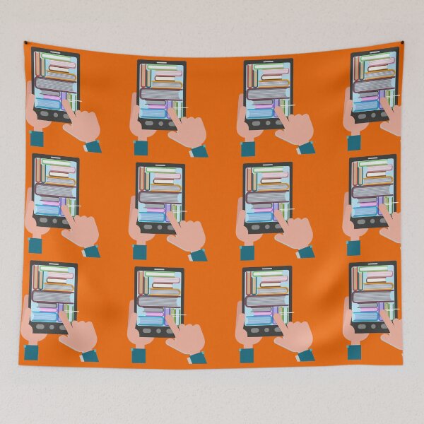 Item preview, Reading Books. E-Book with Hands. Flat design designed and sold by ivector.