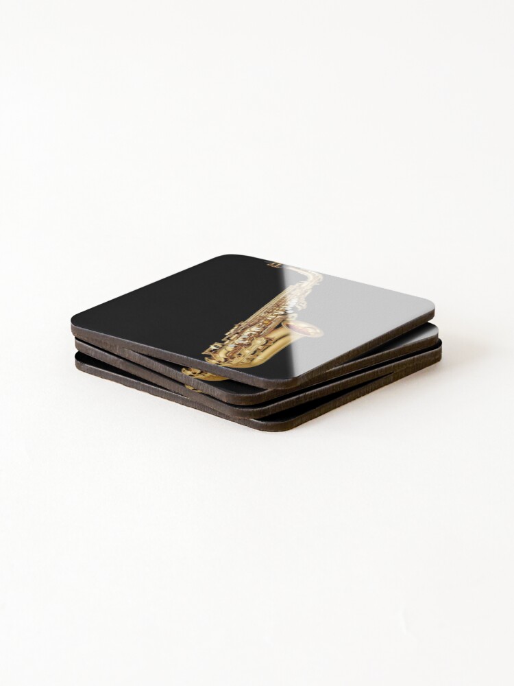 Thumbnail 4 of 5, Coasters (Set of 4), Gold Saxophone Musical Instruments designed and sold by SweetPea49.