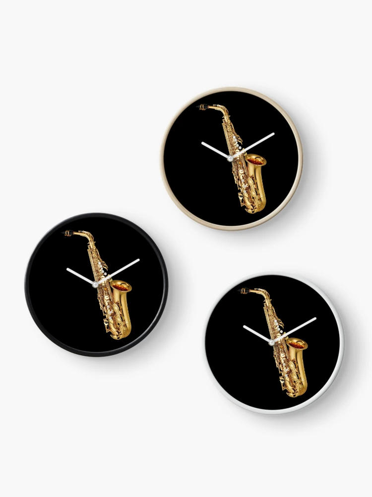 Thumbnail 3 of 4, Clock, Gold Saxophone Musical Instruments designed and sold by SweetPea49.
