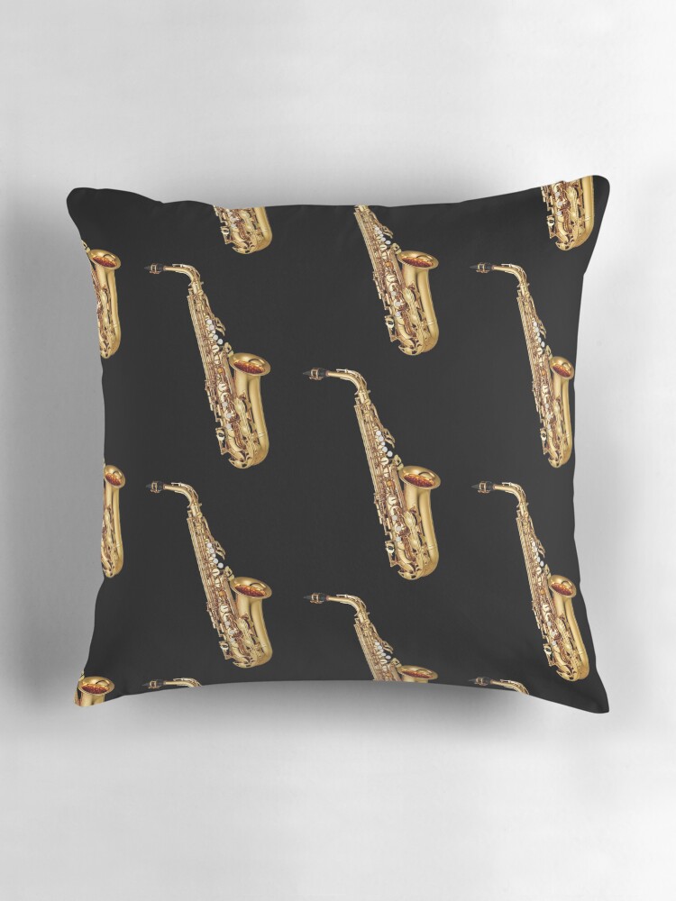Thumbnail 3 of 4, Pillow, Gold Saxophone Musical Instruments designed and sold by SweetPea49.
