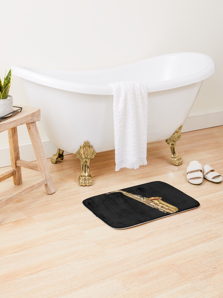 Thumbnail 2 of 6, Bath Mat, Gold Saxophone Musical Instruments designed and sold by SweetPea49.