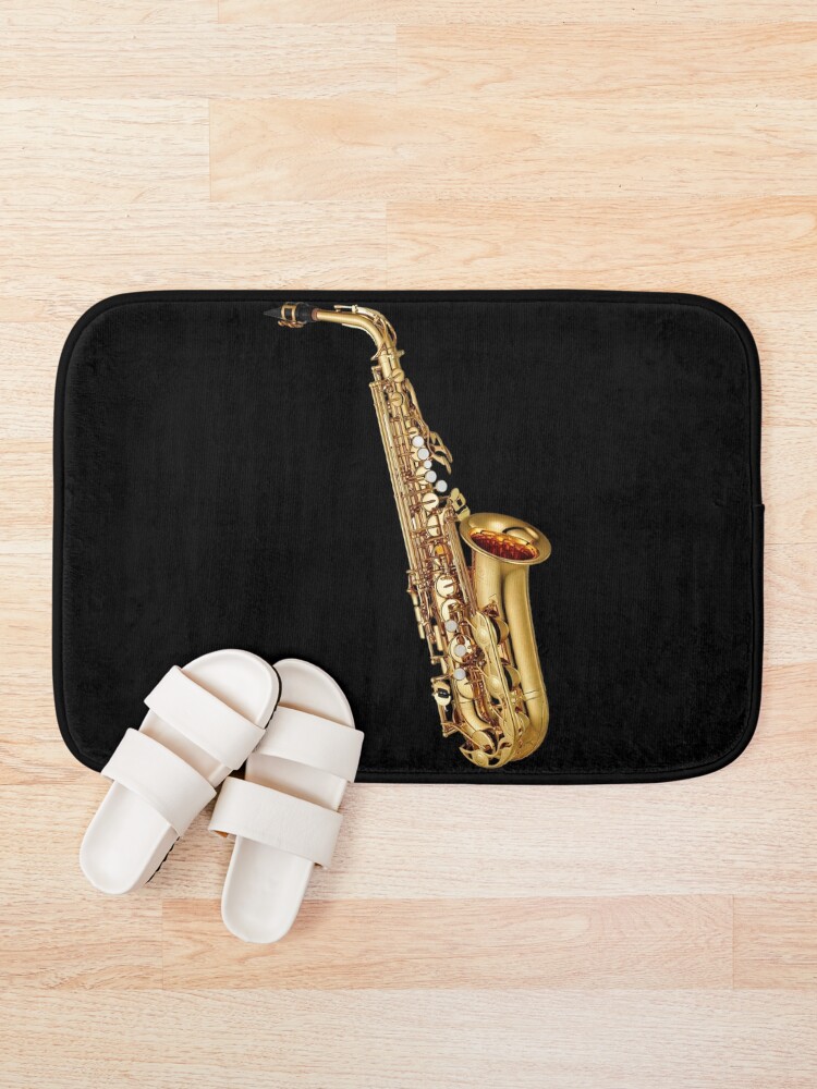 Thumbnail 1 of 6, Bath Mat, Gold Saxophone Musical Instruments designed and sold by SweetPea49.