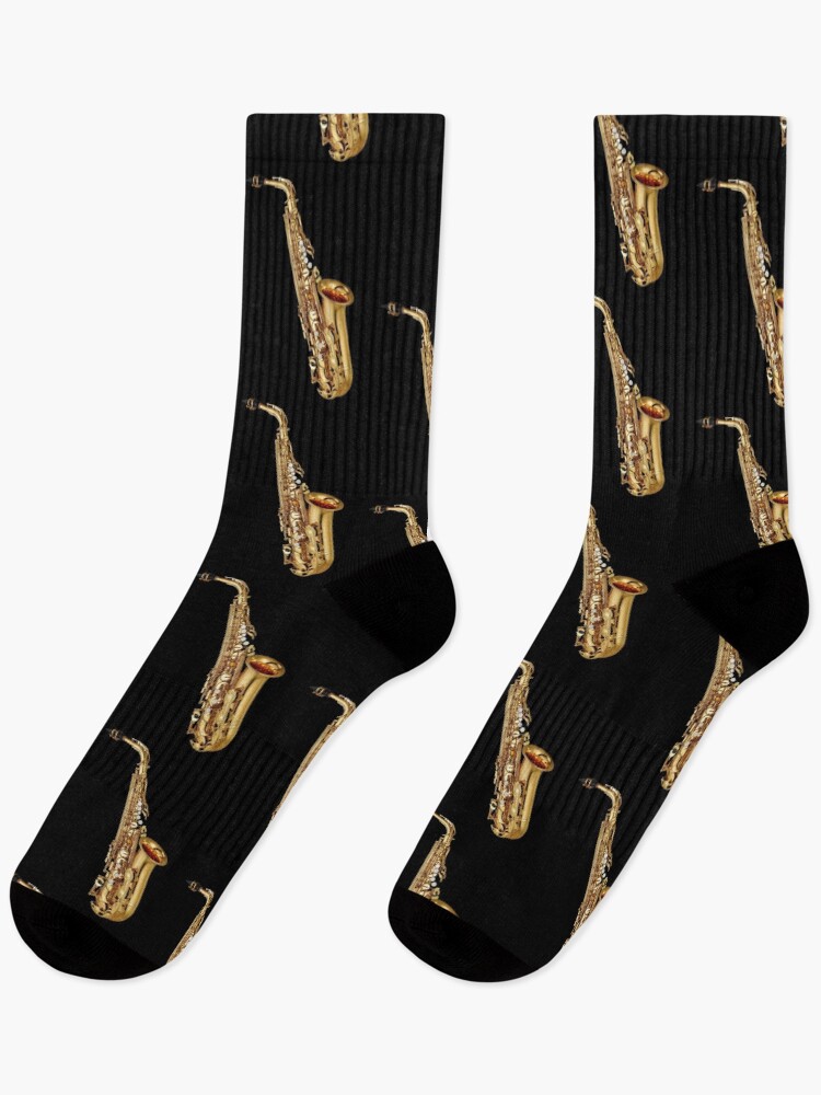 Thumbnail 1 of 5, Socks, Gold Saxophone Musical Instruments designed and sold by SweetPea49.