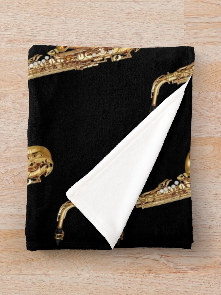 Thumbnail 3 of 6, Throw Blanket, Gold Saxophone Musical Instruments designed and sold by SweetPea49.
