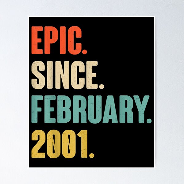 Epic Since February 2001 Vintage 19th Birthday Gifts T-Shirt Epic Since February 2001 Vintage 19th Birthday Gifts T-Shirt