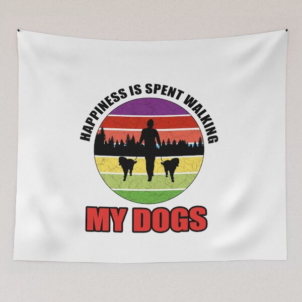 Item preview, Happiness is spent walking my dogs. Enjoying the outdoors. designed and sold by TJHstudio.
