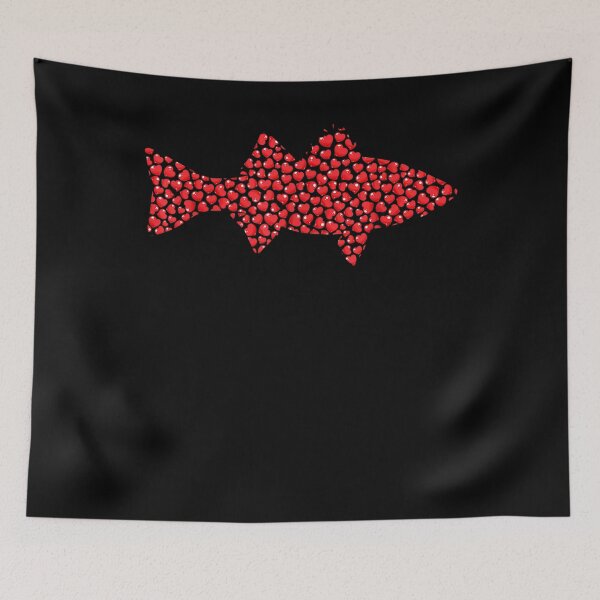 Item preview, Striped Bass Fish Lover Heart Shape Striped Bass Valentine  designed and sold by cysandy.
