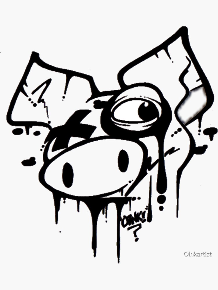 Discover Oink! Drips... Graffiti Pig Street Art Design Stickers