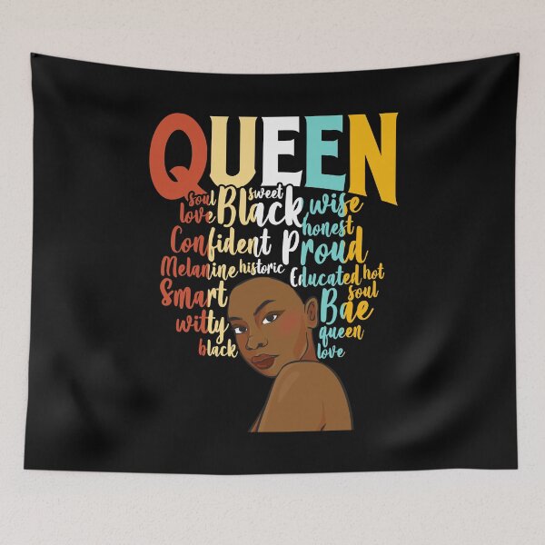 Item preview, Black Woman Queen Black Pride Black History Month Afro Queen designed and sold by 2blackcherries.