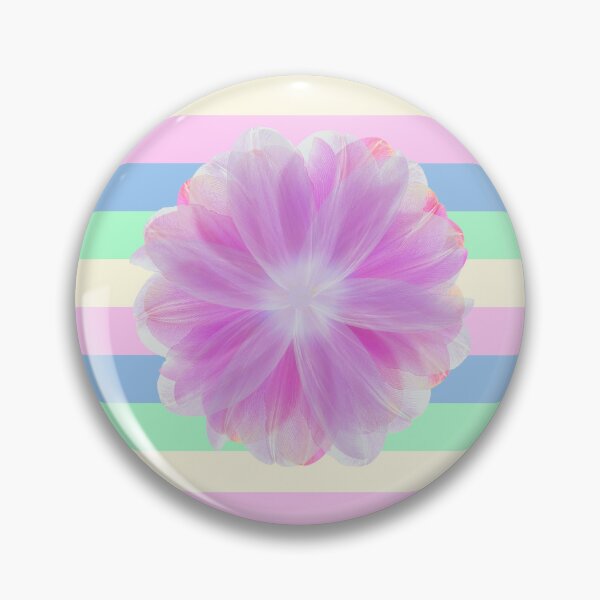 Item preview, Pretty Pink Flower with Pastel Colorful Stripes designed and sold by CreateShape.
