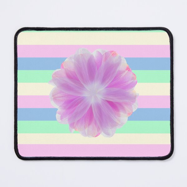 Item preview, Pretty Pink Flower with Pastel Colorful Stripes designed and sold by CreateShape.