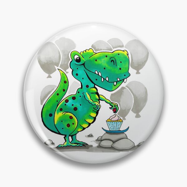 Item preview, Cute Dinosaur With Cake designed and sold by JulieSpriddle.