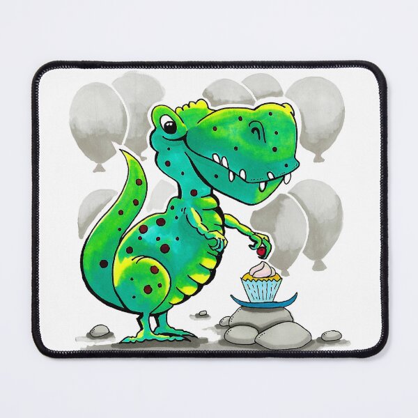 Item preview, Cute Dinosaur With Cake designed and sold by JulieSpriddle.