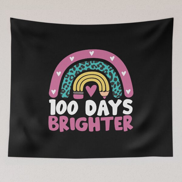Item preview, Cute 100 Days Brighter Leopard Rainbow Teacher Student Happy 100th Day of School  designed and sold by alenaz.