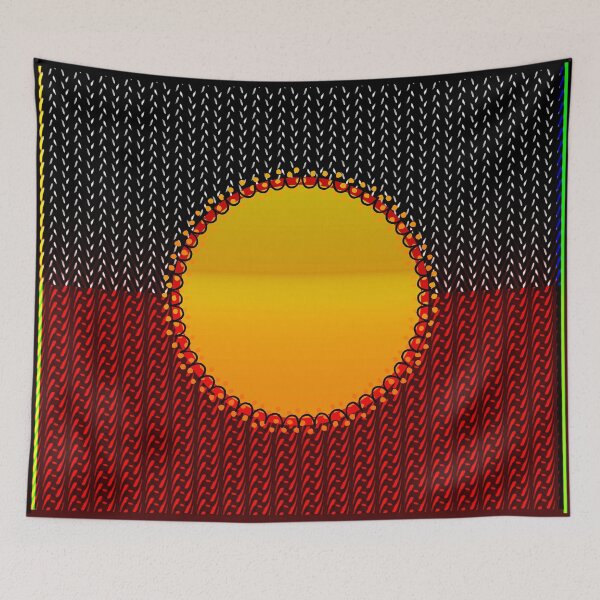 Item preview,  AMAZING  AUSTRALIAN ABORIGINAL FLAG  ART EXPRESSION WITH DOTS AND WAVES-21. designed and sold by Ralek.