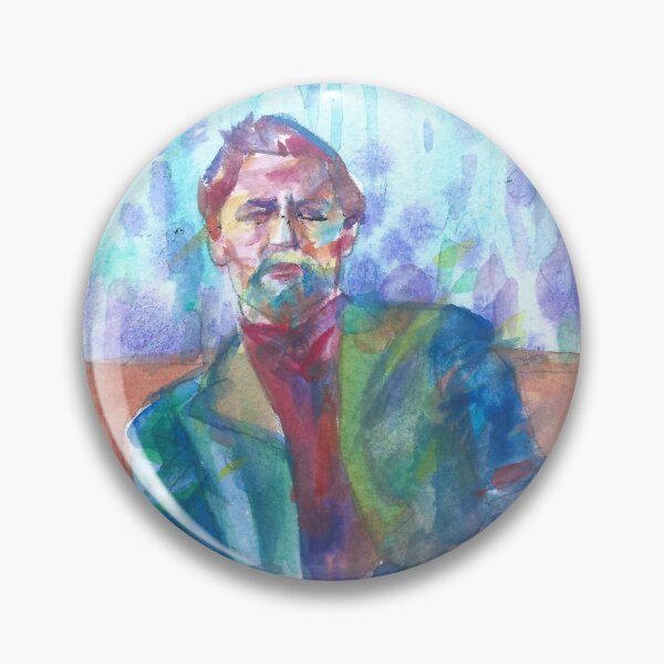 Item preview, ANTON CHEKHOV sitting on the bench - watercolor portrait designed and sold by lautir.