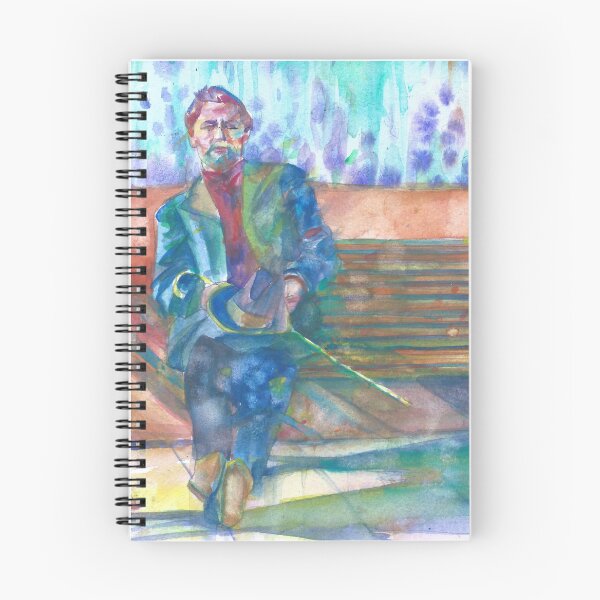 Item preview, ANTON CHEKHOV sitting on the bench - watercolor portrait designed and sold by lautir.