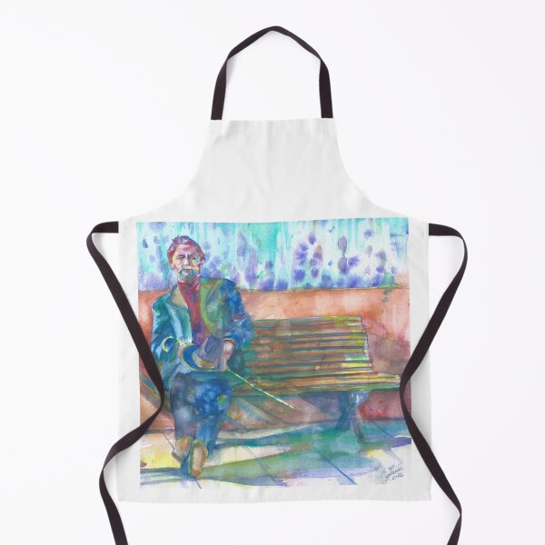 Item preview, ANTON CHEKHOV sitting on the bench - watercolor portrait designed and sold by lautir.