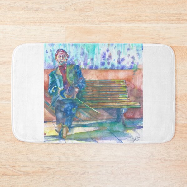 Item preview, ANTON CHEKHOV sitting on the bench - watercolor portrait designed and sold by lautir.