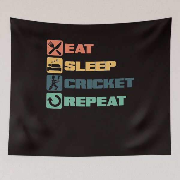Item preview, Eat Sleep Cricket Player Ball Bat Game Cricketer designed and sold by TomGiantDesigns.