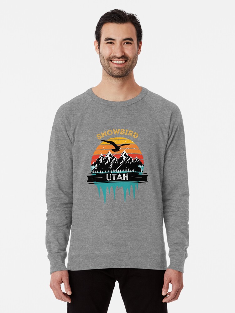 Snowbird Ski Resort Vintage Sunset Lightweight Sweatshirt