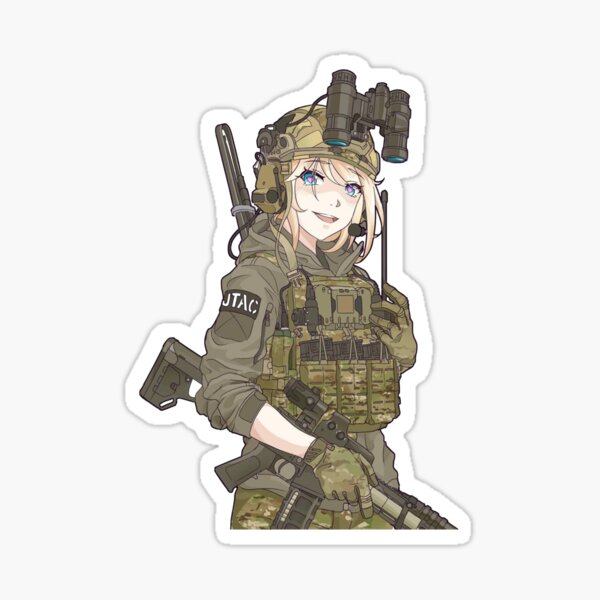 Army Girl Cartoon Porn - Anime Military Stickers for Sale | Redbubble