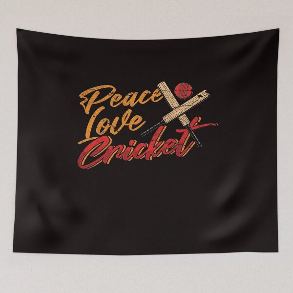 Item preview, Peace Love Cricket Player Cricketer Bat Ball Game designed and sold by TomGiantDesigns.