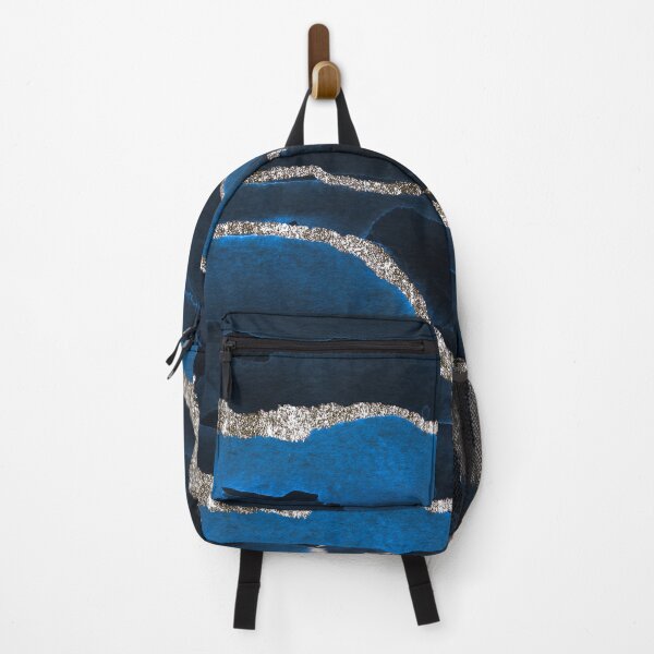 Item preview, Navy Blue Silver Glitter Liquid Marble  Abstract Pattern designed and sold by Tamas Das.