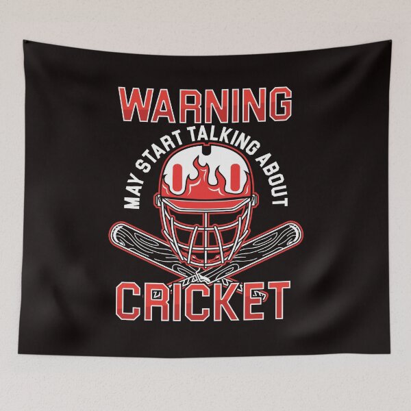 Item preview, Warning Cricket Player Cricketer Bat Ball Game Pitch designed and sold by TomGiantDesigns.