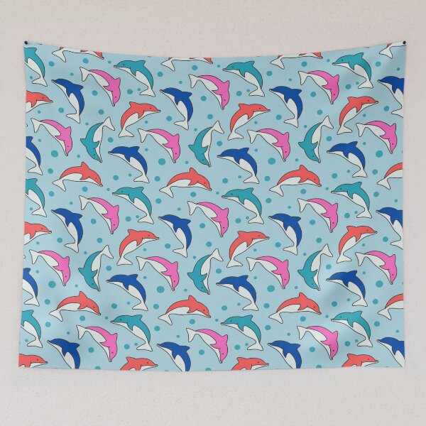 Item preview, Dolphins in the light blue | Beautiful Dolphins Pattern designed and sold by SeemDev786.