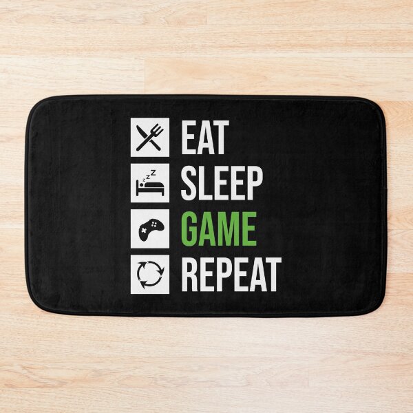 Item preview, Cool Green, EAT SLEEP GAME REPEAT,  For Gamers designed and sold by ART-SOUF.