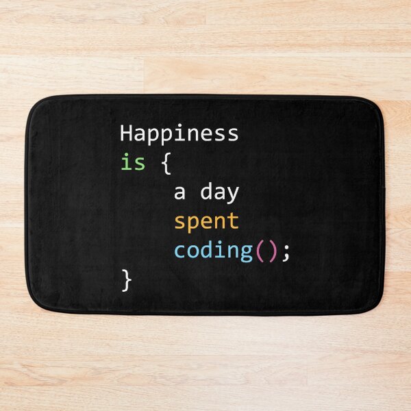 Aperçu de l'œuvre Le bonheur est une journée passée à coder - citation amusante pour les développeurs de logiciels dans le style de code créée et vendue par TalesOfScience.
