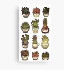 Cacti with social issues Canvas Print