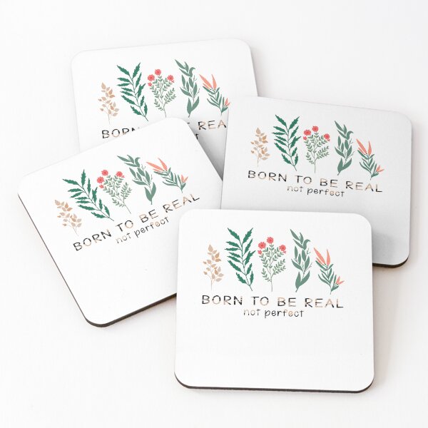 Item preview, born to be real, not perfect, best Motivational Quotes with hand-drawn floral decorative Gift for your girlfriend, cute gift for dad and mom, and gift for your bestfriend. designed and sold by runouts.