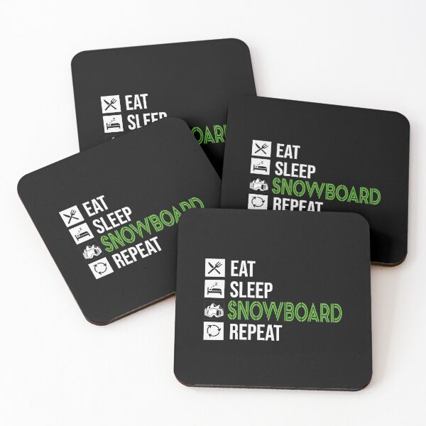 Item preview, Cool Green, EAT SLEEP SNOWBOARD REPEAT, Snowboarding Lovers designed and sold by ART-SOUF.