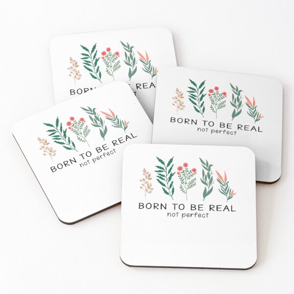 Item preview, born to be real, not perfect, best Motivational Quotes with hand-drawn floral decorative Gift for your girlfriend, cute gift for dad and mom, and gift for your bestfriend. designed and sold by runouts.