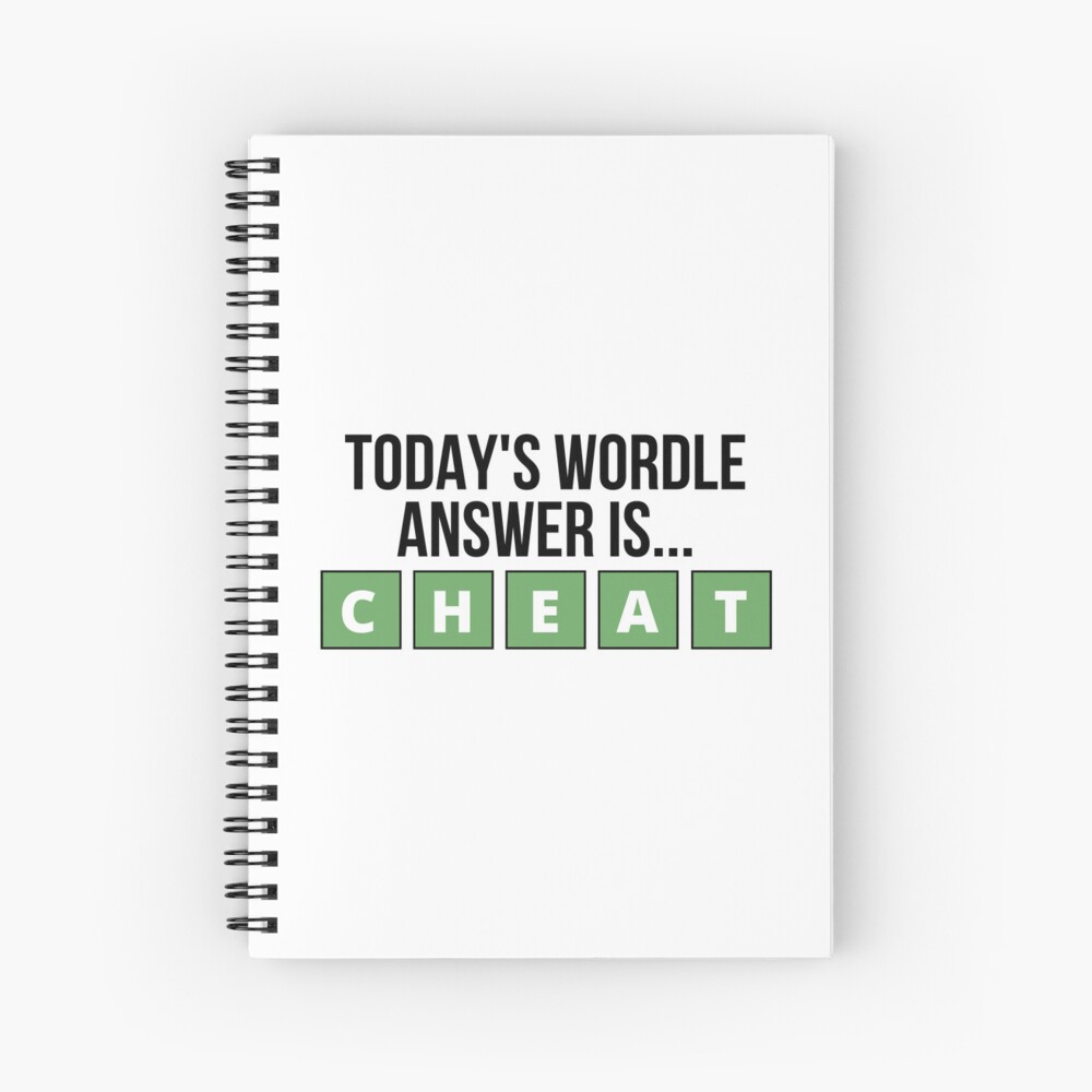 "Today's wordle answer is cheat  wordle" Spiral Notebook by RelaxStore