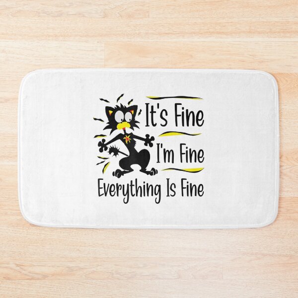 Item preview, Its Fine Im Fine Everything Is Fine Funny cat T-Shirt designed and sold by zacben.