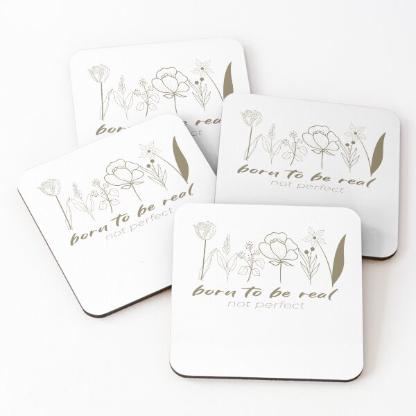 Item preview, born to be real not perfect, best Motivational Quotes with hand-drawn vintage floral decorative Gift for your girlfriend, cute gift for dad and mom, and gift for your bestfriend. designed and sold by runouts.
