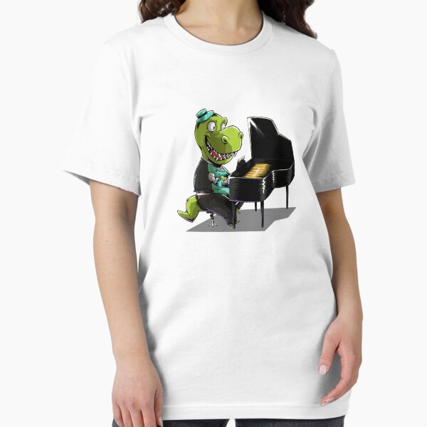 Dinosaur Playing Piano, Tyrannosaurus Rex, Funny T Rex, Animals Playing Musical Instruments Essential T-Shirt
