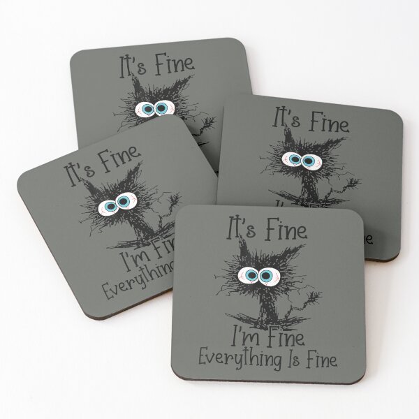 Item preview, Its Fine Im Fine Everything Is Fine Funny Black Cat designed and sold by zacben.