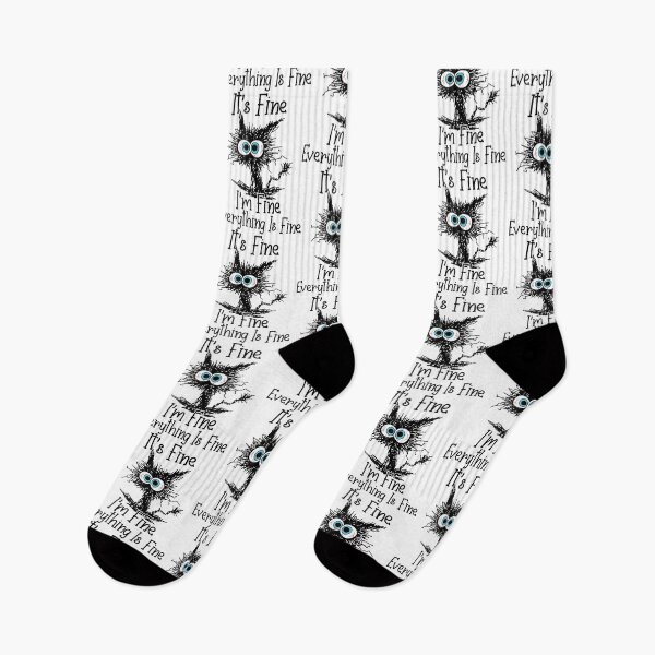 Item preview, It's Fine I'm Fine Everything Is Fine Funny cat  designed and sold by zacben.