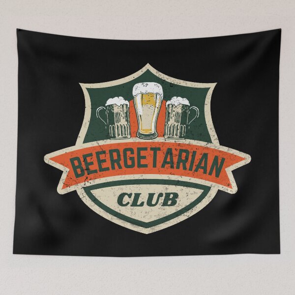 Item preview, Beergetarian Club Craft Beer Lover Brewery Pub IPA Beer Mugs Vintage Distressed designed and sold by ladylaughprints.