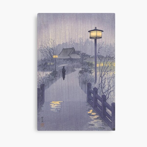 Evening Rain at the Shinobazu Pond, 1938 Canvas Print