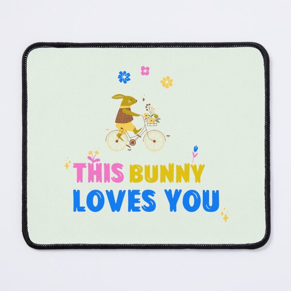 Item preview, Retro "This Bunny Loves You" ciclismo conejo de Pascua. designed and sold by AllThingsPuffa.