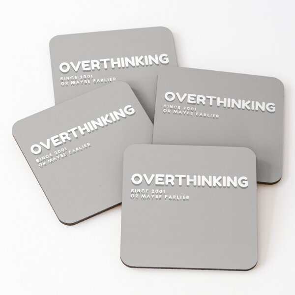 Item preview, OVERTHINKING - Since 2001... or maybe earlier - funny tee mug bag cap designed and sold by RunningJoke.