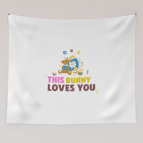 Item preview, Camiseta retro con forma de huevo de Pascua "This Bunny Loves You". designed and sold by AllThingsPuffa.