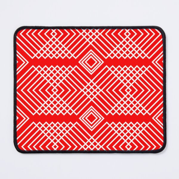 Item preview, Red and white retro geometric squares pattern designed and sold by JPS-CREATIONS.
