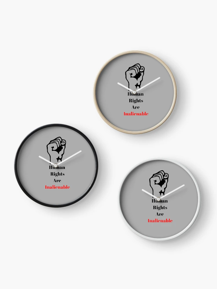 Thumbnail 3 of 4, Clock, Human Rights Are Inalienable designed and sold by Freihalt.