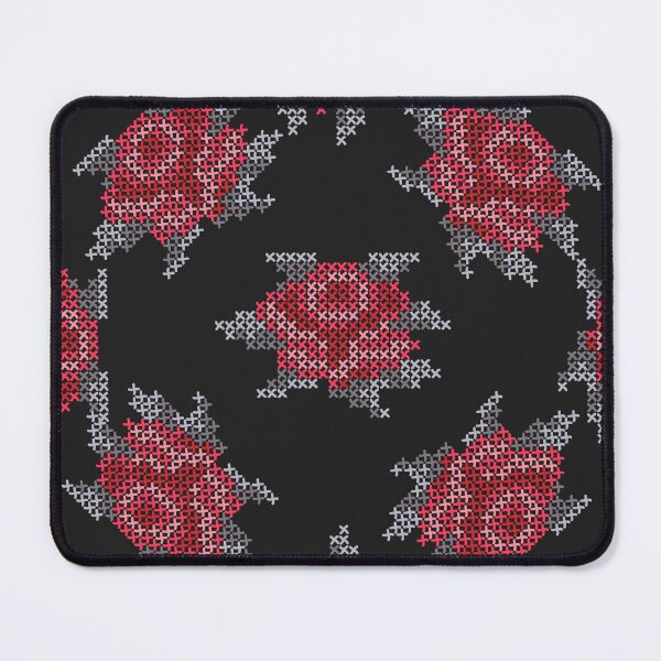 Item preview, embroidered cross stitch rose designed and sold by lex-sky.